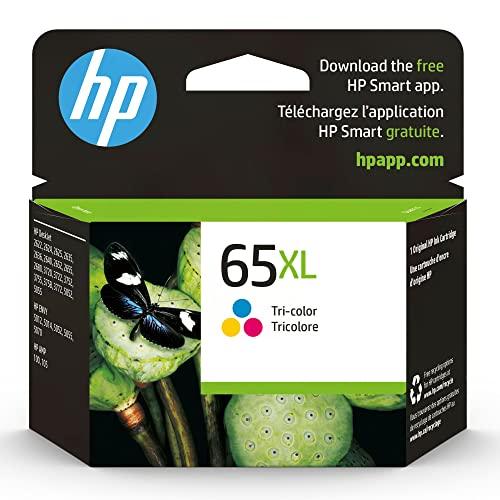 HP 65XL Tri-color High-yield Ink Cartridge for HP Printers | Works with Printer Series: AMP 100, DeskJet 2600, 3700; ENVY 5000 | Eligible for Instant Ink | N9K03AN