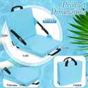 2Pcs Foldable Poolside Chairs, Lightweight Portable Folding Beach Chair Pool Seats Pad for Edge of Pool, Beach, Camping, Picnic, Lawn with Back Support & Carry Bag, Blue