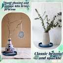 2 Pcs 10 Inch Ceramic Plant Saucer Outdoor Indoor Plant Tray Round Flower Pot Drip Trays Blue Flower Drainage Glazed Pots Base for Holding Water Drips and Soil