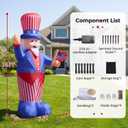 14FT Giant 4th of July Inflatable Uncle Sam Decoration with Built-in LED Lights, Patriotic Outdoor Yard Decoration with Dual Blowers, Stakes, Ropes & Sandbags for Independence Day Lawn Garden Decor
