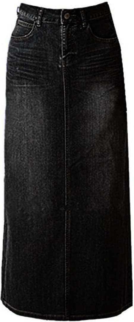 Long Denim Skirt for Women Casual A-Line Denim Maxi Skirt Stretch High Waisted Jean Skirt with Pocket Blue, Size 6