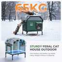 Heated Outdoor Cat House for Winter: Insulated with Heating Pad, Indestructible Weatherproof Winter Shelter, Elevated Support to Keep Interior Dry for Stray Cats, Medium