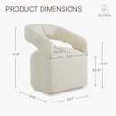 KISLOT Upholstered Dining Chairs Set of 1 with Casters, Cream Beige