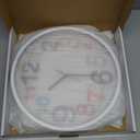 Careland Wall Clock 12 Inch Silent Non Ticking Battery Operated Time Teaching Quartz Home Colorful Read Learn Time Perfect for Teacher's Classrooms and Kid's Bedrooms (White-pinky)