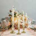 Candlestick Holders Set of 3, Gold Glass Mercury Candle Holders for Candlesticks, Table Centerpiece, Home Decor, Wedding, Birthday, Party, Christmas