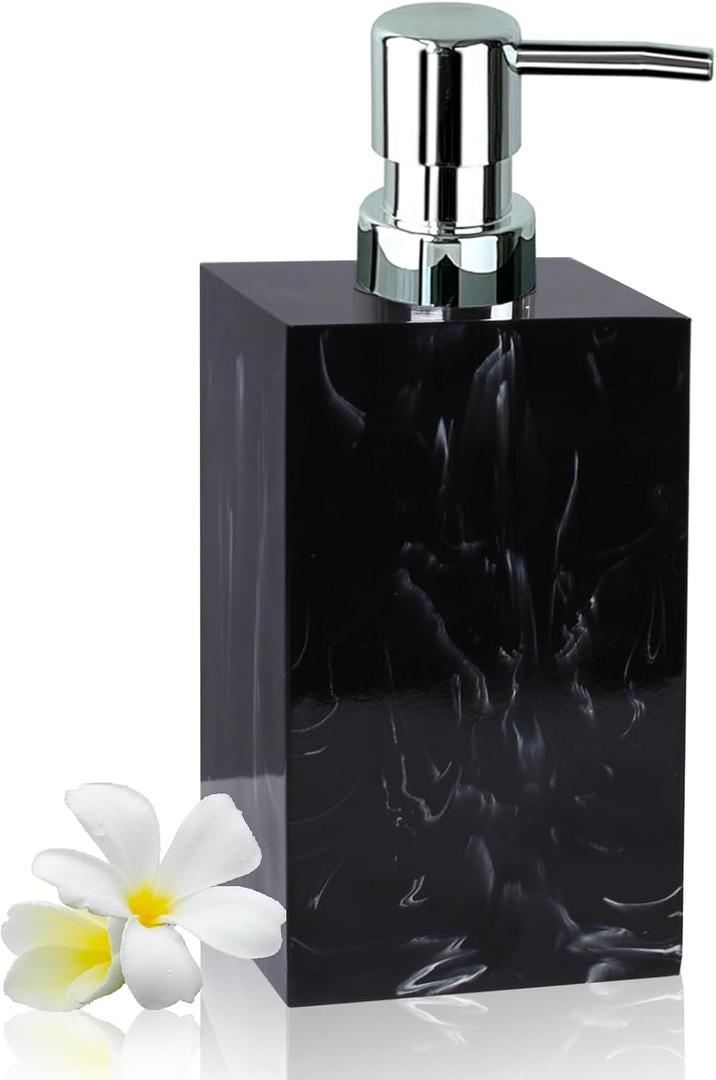 Hand Soap Dispenser, 16.9 oz Countertop Hand Lotion Pump Bottles, Lotion Container, Refillable Liquid Hand Soap Jar, Resin Shower Dispensers for Bathroom, Kitchen (Black)