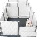 Senneny Whelping Box for Dogs - 24 Extra Tall - Dog Whelping Pen with Whelping Pad and Lamp Holder - Dog Whelping Supplies for Large Medium Small Dogs Puppies (2-Rooms(96" L x 48" W x 24" H))