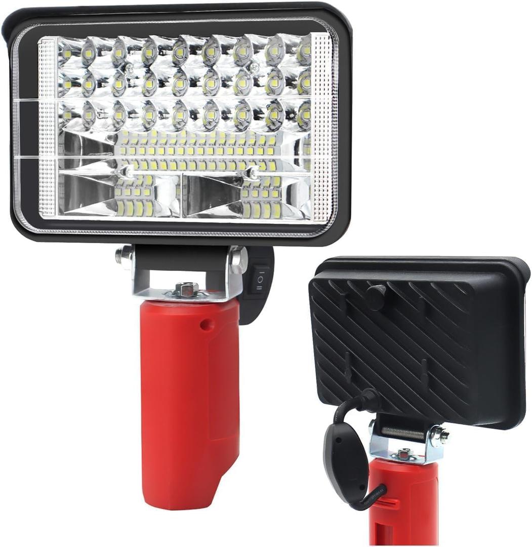 Portable LED Work Light 4800LM 32W Adjustable Flashlight Cordless Battery Powered Flood Light for Indoor Outdoor Camping Hiking and Emergency