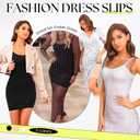 fortix Women's Shapewear Slips Under Dresses Tummy Control Body Shaper Full Slip Seamless Spaghetti Cami Dress (Black) Small