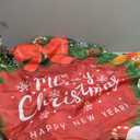 KUOAICY Merry Christmas Garland Round Fitted Tablecloth with Elastic Edged Decorative Kitchen Dining Table Cloth Cover Fits 45-50" Round Table (45-50)