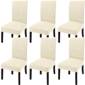 GoodtoU Chair Covers for Dining Room 6 Pack, Stretch Parson/Dining Chair Slipcover Removable Washable Chair Protector for Home/Restaurant/Banquet,Forros para Sillas de Comedor(Cream, Set of 6)