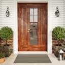 LEEVAN Door Mat Outside Entrance Washable Welcome Mat Black and White Outdoor Rug Farmhouse Front Porch Mats Outside Striped Layered Front Doormat for Porch/Entryway, 2' x 4'3" (Rectangular)