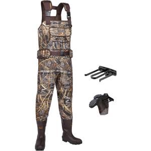 HISEA Chest Waders for Men, Hunting Wader with 800G Insulated Boots, 4.5mm Neoprene Waterproof Mens Camo Bootfoot Waders