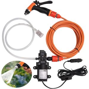 12V Car Washer Pump Kit Portable Electric Pressure Washer Pump for Car, Boat, Home, Garden 100W Car Cleaning Wash Pump 145PSI Electrical Washer Kit