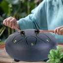 Rain Drum for Outside Garden When Rains, Handpan Drums, Hand Pan Music Maker Steel Tongue, Hang Sound Healing Instruments, Chime Yard Rhythm, Echos Bath Chimes, Rythm, Ages 5-9, Adults, Gifts (8 note 6 inches, Serene Blue)