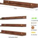 AZSKY Floating Bookshelf for Kids, Floating Shelves for Wall Cloud Picture Ledge Shelf Walnut 23.6 Inches Nursery Book Shelves Set 3, Baby Book Shelf for Toddler Room, Baby Room, Nursery Decor, 24Inch