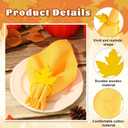 Whaline Fall Thanksgiving Napkin Rings Set of 20, 10 Pcs Wooden Maple Leaf Napkin Ring Holders with 10 Pcs Fall Cloth Napkins for Thanksgiving Table Decorations, Fall Banquet, Holiday Dinner Party