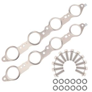 12617944 Exhaust Manifold Gasket Set Compatible with Silverado Sierra Suburban 1500 2500 HD Yukon CTS Escalade MLS LS LQ LM7 4.8L 5.3L 5.7L 6.0L 6.2L, Manifold Gaskets with Bolts