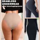 2 x ASIMOON Womens High Waisted Underwear No Show Seamless High Cut Bikini Plus Size Cheeky Panties Postpartum Briefs XL (Black, XL)