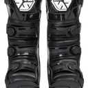 Scoyco Dirt Bike Boots for Men, Enduro Motocross Boots with Shin Guard & Ankle TPU Protection Full Leather Off-road Riding Boots, Size 10.5 (Black)