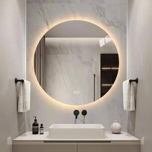 LAIYA 36 Inch Round LED Bathroom Mirror Frameless Backlit Anti-Fog Dimmable