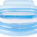 INTEX Swim Center Inflatable Family Lounge Pool: Built-In Bench Cup Holder 156 Gallon Capacity 90" x 86" x 31" Blue