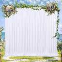 White Backdrop Curtains 30ft x 10ft: Polyester Photography Backdrop Drapes - Wedding Party Photo Shoot Background 6 Panels 5x10ft