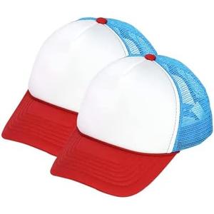 MR.R Sublimation Blanks Polyester Mesh Cap Mesh Hat Two Tone Trucker Summer Mesh Cap with Adjustable Snapback,2pcs per Pack