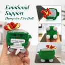 Emotional Support Dumpster Fire - Positive Crochet Birthday Gifts for Women Men, Handmade Knitted Retirement Farewell Going Away Gifts for Friend Coworkers Chaos Coordinator Office Administrative Boss