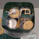 XLHOMO Dark Green Bathroom Accessories Set with Ombre Shower Curtain and Bathroom Rugs,Bathroom Sets with Trash Can,Toothbrush Holder and Cup,Soap Dispenser,Tray,Soap Dish,Toilet Brush,Qtip Holders