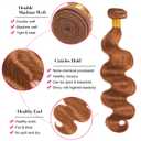 Color #30 Bundles Human Hair Light Brown Bundles 14 16 18 inch LadrXadr 30 Body Wave Bundle 150g