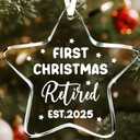 Retirement Gifts for Women & Men  Retirement Christmas Glass Ornament 2025  Christmas Tree Keepsake Decoration for Nurses, Teachers, Coworkers & Friends (Retired)