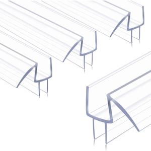 Pangda 4 Pack 3/8" x 39" Shower Door Seal Frameless Glass Shower Door Bottom Side Seal Strip Sweep Clear for Bathroom, Stop Water Leaks, Create a Water Barrier(M Type)