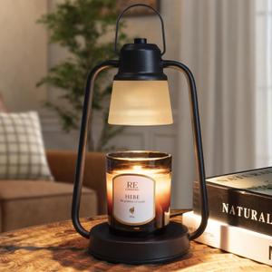 Candle Warmer Lamp with Timer Dimmer - Electric Modern Wax Melt Warmer Black Scented Jar Candles Light Birthday Gifts for Women Mom House Warming New Home Room Decor