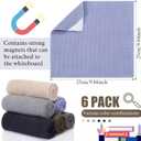 6 Pack Magnetic Whiteboard Cleaning Cloth Extra Strong Magnetism 10'' X 10'' Colorful Microfiber Dry Erase Cloth Reusable Washable Whiteboard Eraser for Classroom, Home and Office Use(Dark Color)