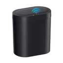 5 Gallon Bathroom Trash Can with Lid, Automatic Motion Sensor Black Trash Can, Touchless Slim Waterproof Garbage Bin for Kitchen, Bedroom, Office, and Bathroom