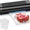 Bonsenkitchen Vacuum Sealer, MultiFunctional Food Sealer with 5 Vacuum Bags, External Vacuum System & Accessory Tube,FastCompact Design, Bright Black