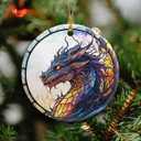 2 x Dragon Christmas Ornament 2025 Christmas Ornament Holidays Ornaments Christmas Tree Ornaments Hanging Accessories Navidad decoracion Xmas Dragon Lovers Gifts Ideas for Indoor Outdoor Decor