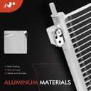 A-Premium Air Conditioning A/C Condenser Compatible with Nissan Rogue 2008-2013, Rogue Select 2014-2015, L4 2.5L, Replace# 92100JG000