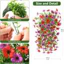 Homsunny Artificial Fake Hanging Flowers Plants for Outdoors 2 PCS Faux Silk Flower Outside UV Resistant No Fade Realistic Home Decor for Porch Patio Balcony Window Box Summer Decoration(Red Purple)