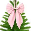 Janinka Christmas Tree Topper Bow 22, Large Bow for Decor, Birthday Party Backdrop, Ribbon Hanging Decor for Christmas Room Backdrop Wedding Party Coquette Room Decorations(Pink,Polyester)