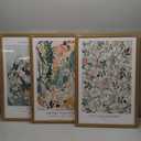 Fantasy Artists Framed Colorful Wall Art Set of 3 Impressionism Henri Matisse Van Gogh William Morris Flower Botanical Abstract Artwork Prints for Living Room Bedroom Bathroom 16" x 24"