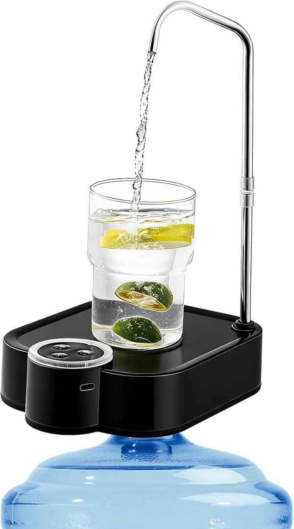 Drinking Water Dispenser Pump, Electric Desktop Water Pump for Universal Bottle, USB Charging, 5 Gallon Water Jug Pump for Home, Office, Outdoor