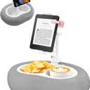 Tablet Pillow Stand, Compatible with 4.7"-12.9" Kindle, iPad, Phone/Tablet, Google, 360 Rotating Phone Holder for Bed, Detachable Bowl, Reading and Relaxation on Bed, Gray, Small (Velvet Pillow)