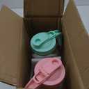 Glass Pitcher with Lid, 64 OZ Mason Jar Pitcher Double Leak Proof, 2 Quart Breast Milk Storage Containers for Fridge, Wide Mouth Glass Jar for Sun Tea, Juice, Cold Brew Coffee (Pink+Green)