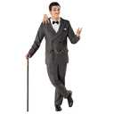 Morph 1920s Gangster Costume Men, Gangster Striped Suit, Halloween Costumes for Men Halloween Costumes Adult (XLarge)