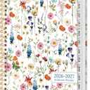2 x Planner 2026-2027, Academic Year Monthly and Weekly Calendar Planner, Jul 2026 - Jun 2027, Hardcover Teacher Student Planning Agenda book with Tabs, Perfect for School Office Supplies, 6.3" x 8.5" - Wildflowers