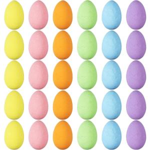 Simgoing 30 Pcs Foam Easter Eggs Bulk 1.6 x 2.4 Inch Pastel Decorative Eggs for Easter Hunt Table Home Basket Fillers Party Favor DIY Crafts Decoration