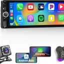 Hikity 6.9 Inch Wireless Carplay Car Stereo Single Din Touchscreen Car Radio with Bluetooth 5.0 Android Auto Mirror Link Type-C Audio Receiver with USB GPS AUX EQ