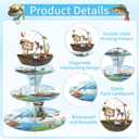 2 x Fishing Birthday Party Decorations Cupcake Stand, 3 Tier Gone Fishing Funny Cardboard Cupcake Display Stand Dessert Tower, Angler Birthday Party Supplies